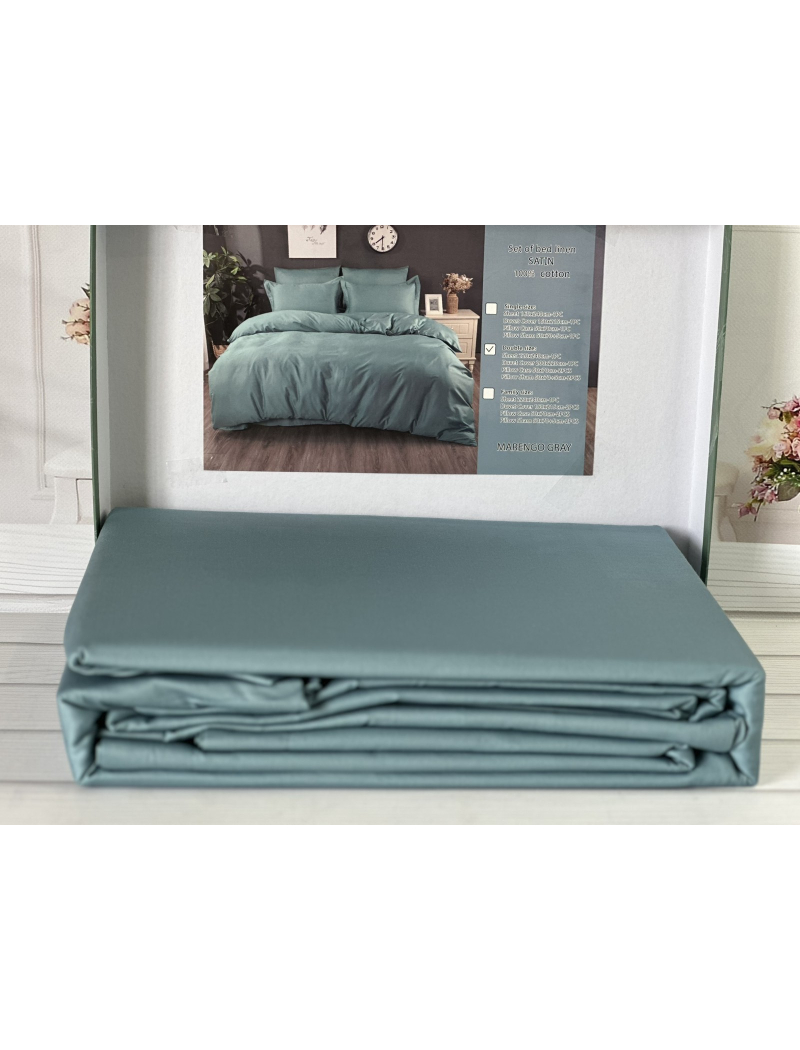 Petrol сатинова постільна білизна євро розміру. Word of dream.