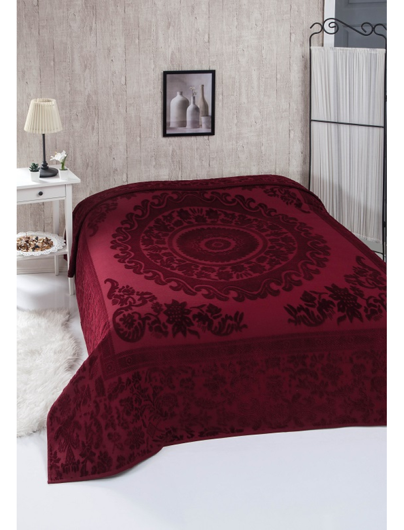Odessa bordo велюрове простирадло 200х220см. Brlizza Туреччина
