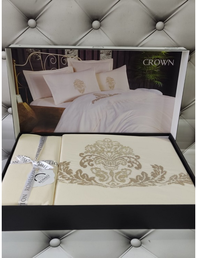 Nak.Crown постіль євро розміру з вишивкою. Ранфорс. Romeo Туреччина