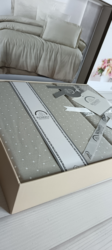 Poplin Goroh bej постіль з поплин. Євро розмір. Romeo home Туреччина.