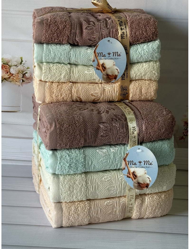 Mame yaprak 70х140см., 4 шт/уп. Полотенца. Хлопок. (5498-ypr)