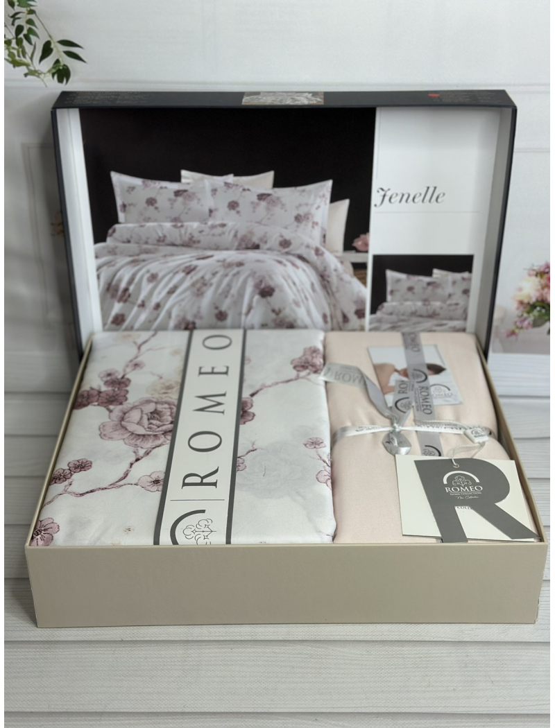 Fenelle сатинова постільна білизна. Євро розмір. Romeo home Туреччина.