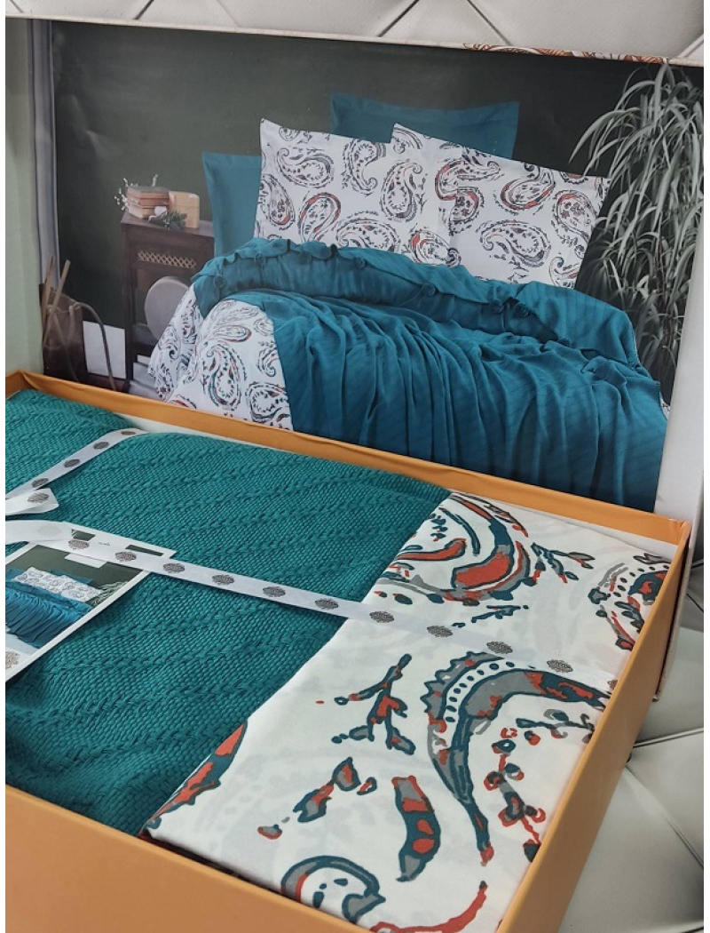 Petrol літнія постільна білизна з покривалом. Бавовна. First class Туреччина