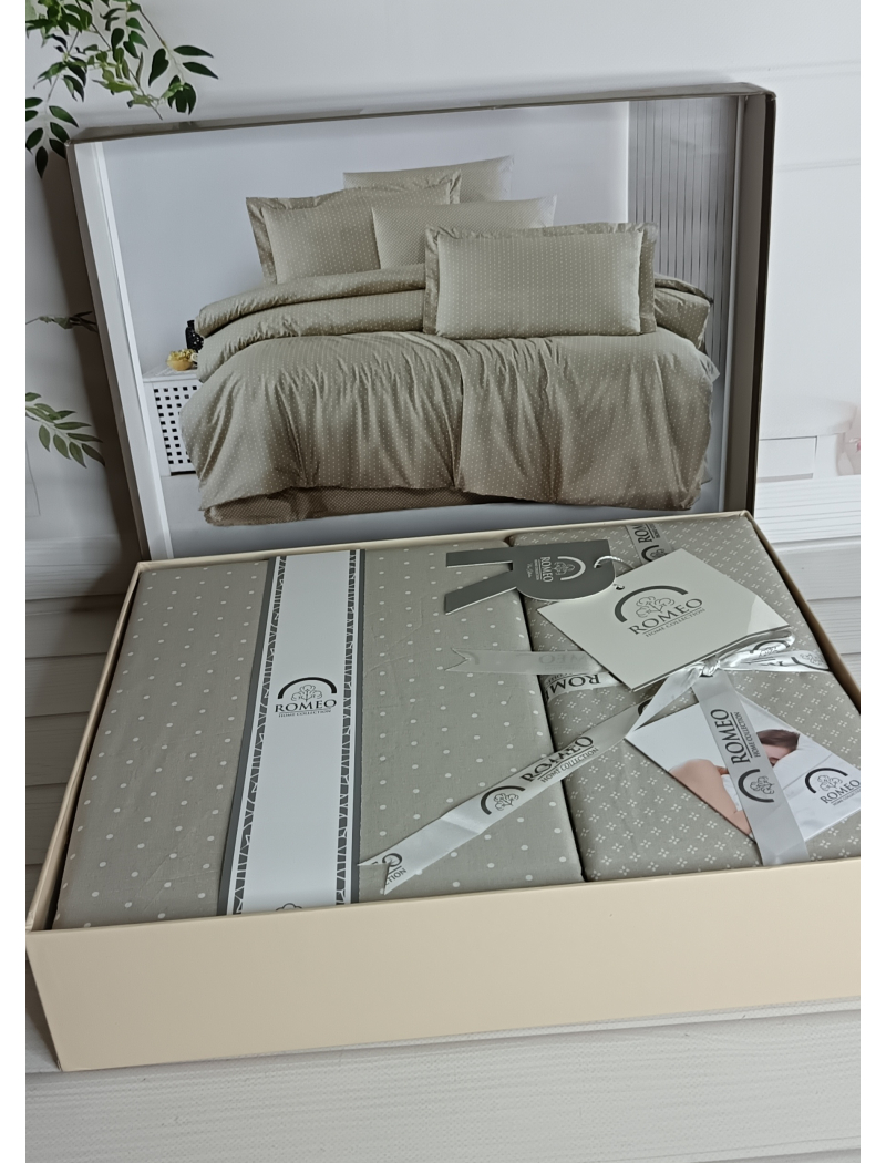 Poplin Goroh bej постіль з поплин. Євро розмір. Romeo home Туреччина.