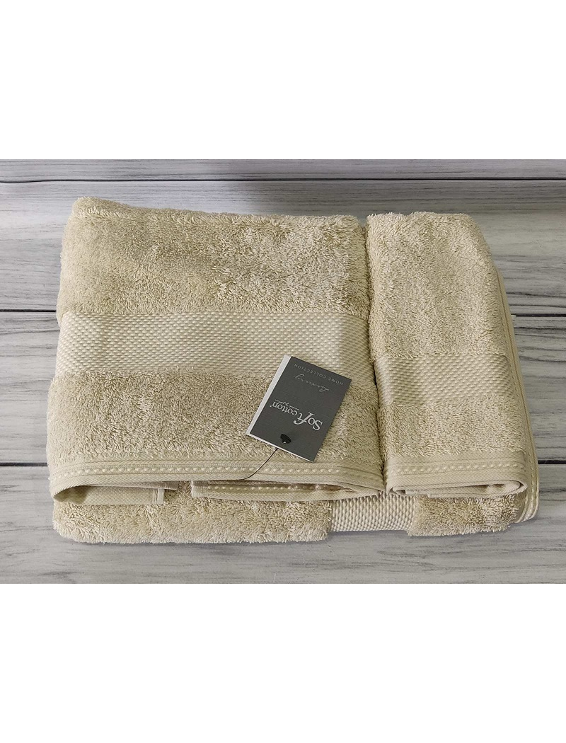 Deluxe bej махрові рушники 3в1 Soft cotton Туреччина.