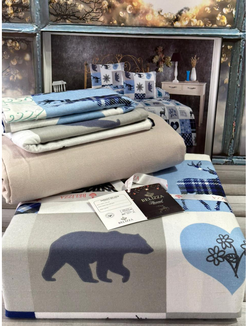 Chrismas two Євро фланелева постільна білизна. Бавовна.