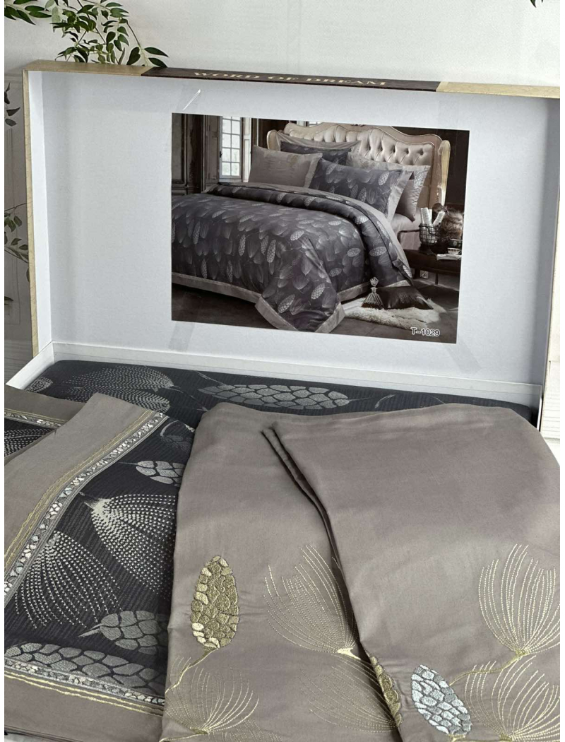 T-1029 жаккардова постіль. Євро розмір. Word of dream.