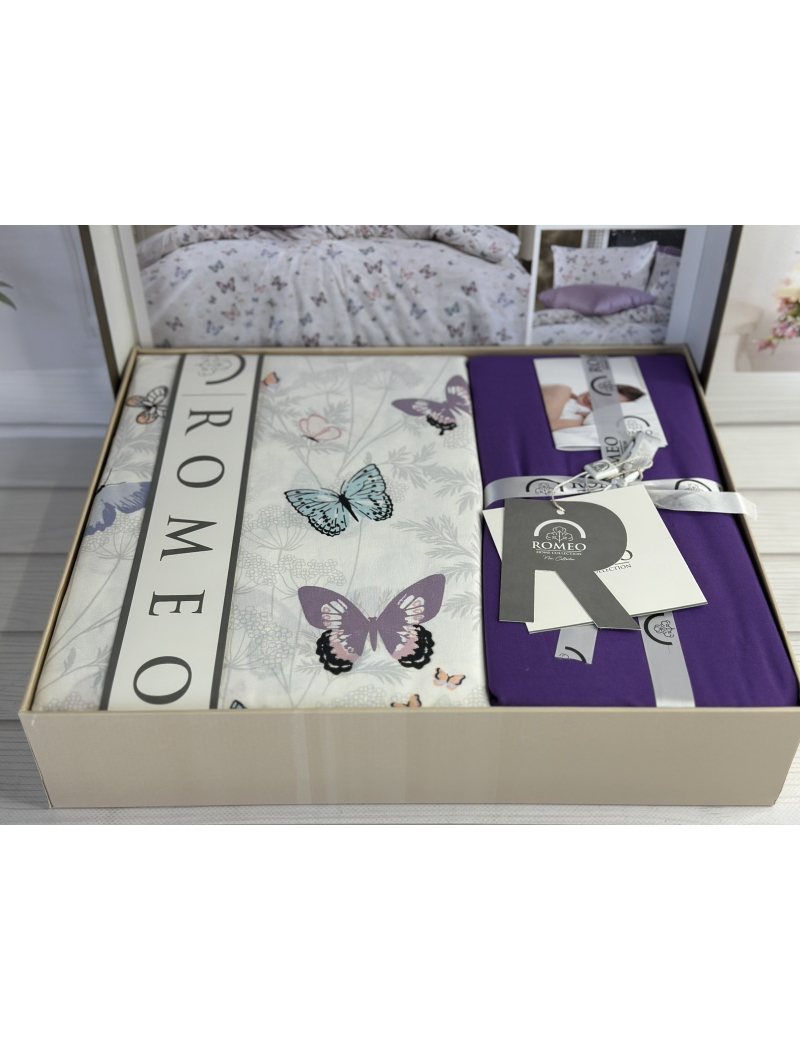 Poplin Butterfly 2 постіль з поплин. Євро розмір. Romeo home Туреччина.