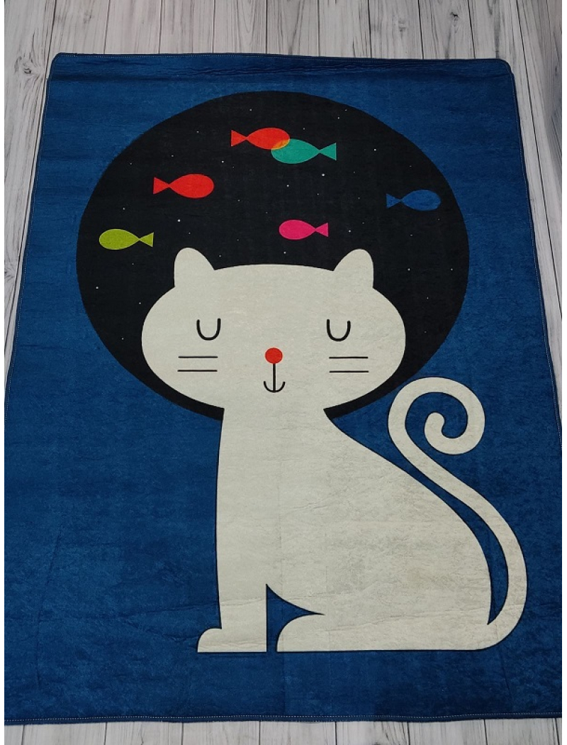 Cat and fishes 140х190см.. дитячі килимки. Belizza Туреччина.