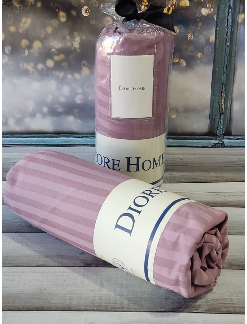 180х200см. Простирадло на резинці. Сатин-страйп. Gul. Diore Туреччина.