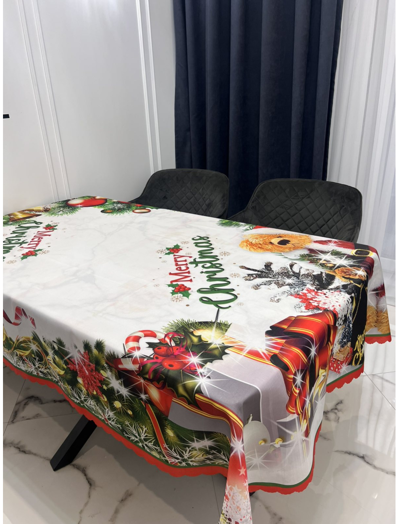 СТ.Новорічна скатертина 150х215см. Поліестер. Туреччина.