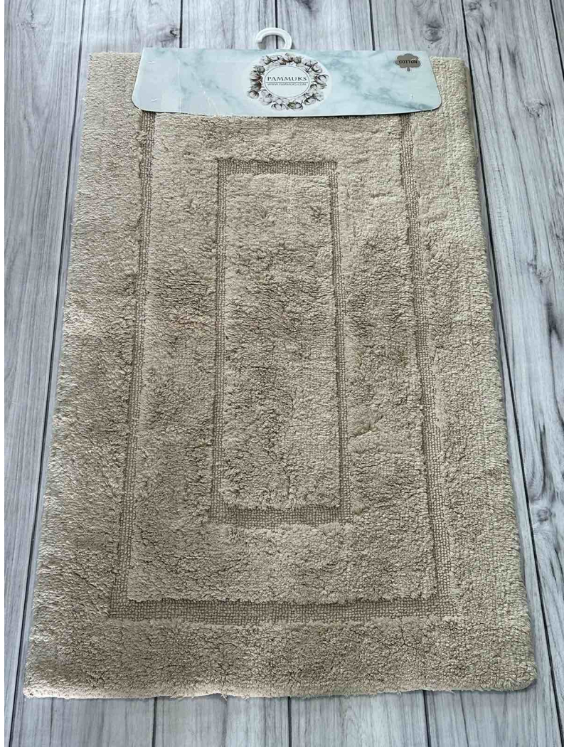 Kvadrat bej. Килимки в ванну кімнату 2в1. Pammuks Collection Туреччина