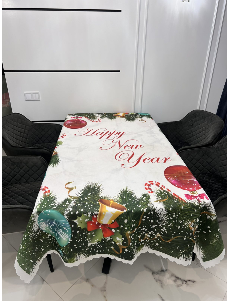 СТ.Новорічна скатертина 150х215см. Поліестер. Туреччина.
