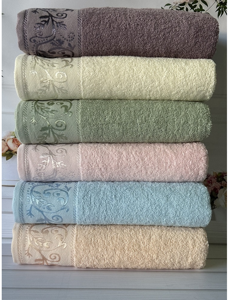 Mame Listik 70х140см., 6 шт/уп. махрові рушники. Бавовна. Туреччина