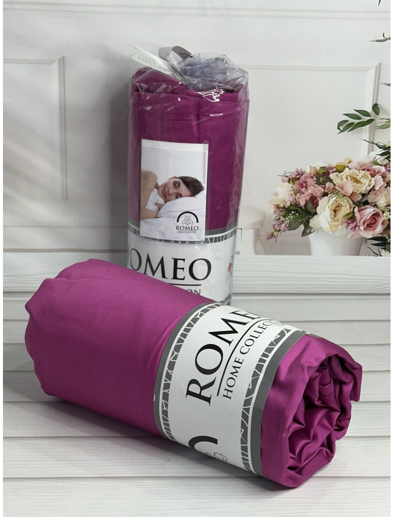 Duz Fusya 180х200см., сатинове простирадло на резинці. RomeoТуреччина.