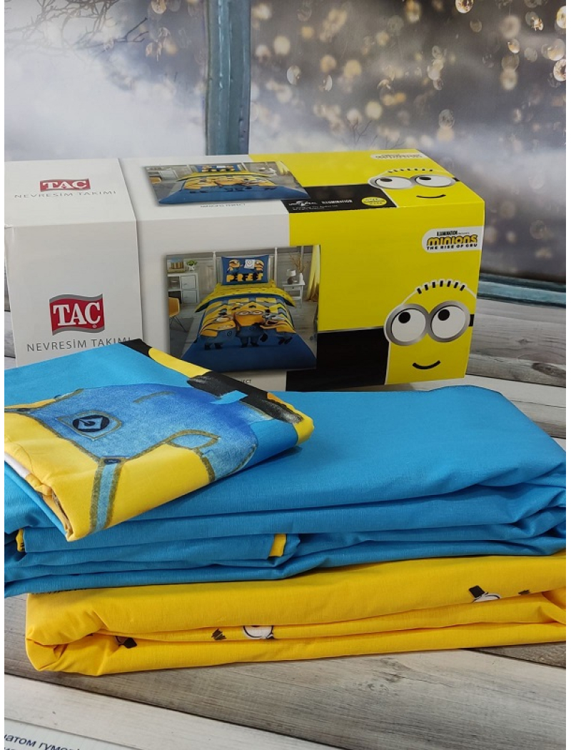 MINIONS полуторна дитяча постіль. Ранфорс. TAC Туреччина.