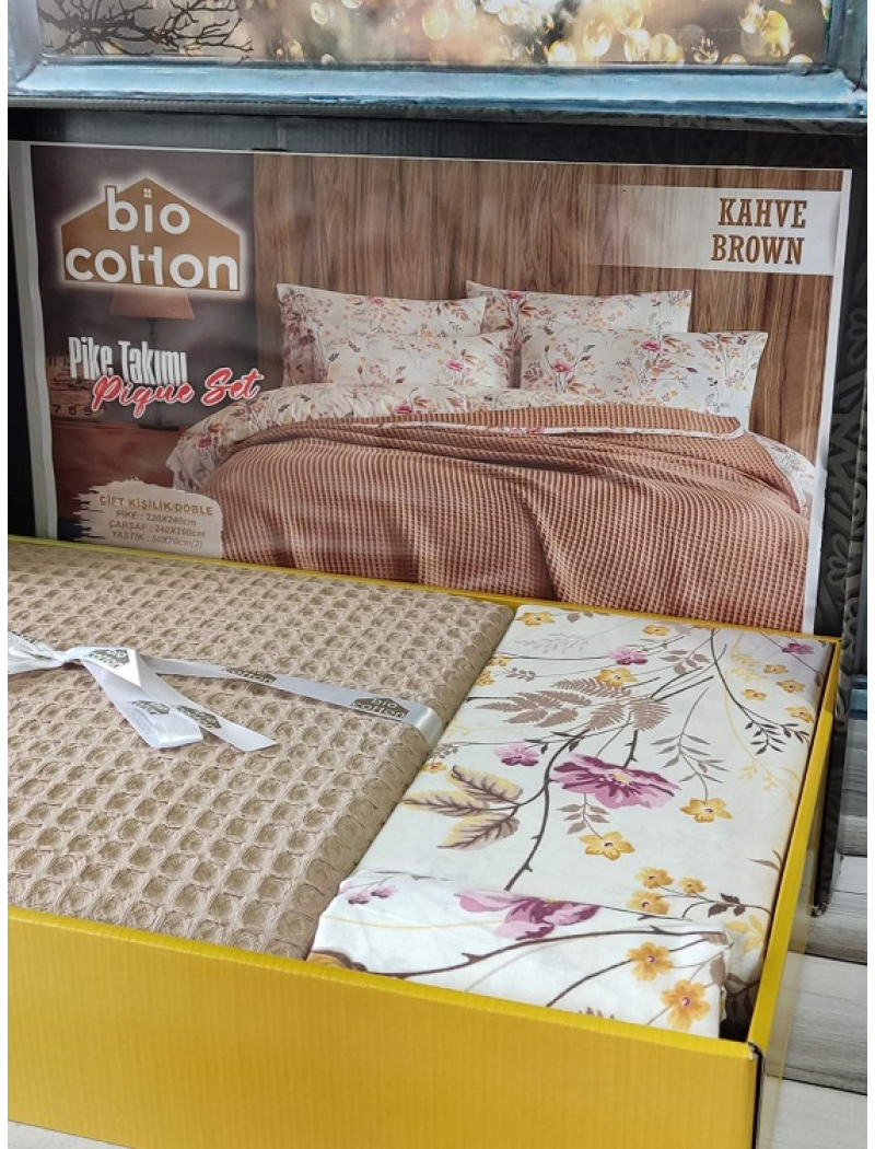 Kahve Літній набір з вафельним покривалом. Bio Cotton Туреччина