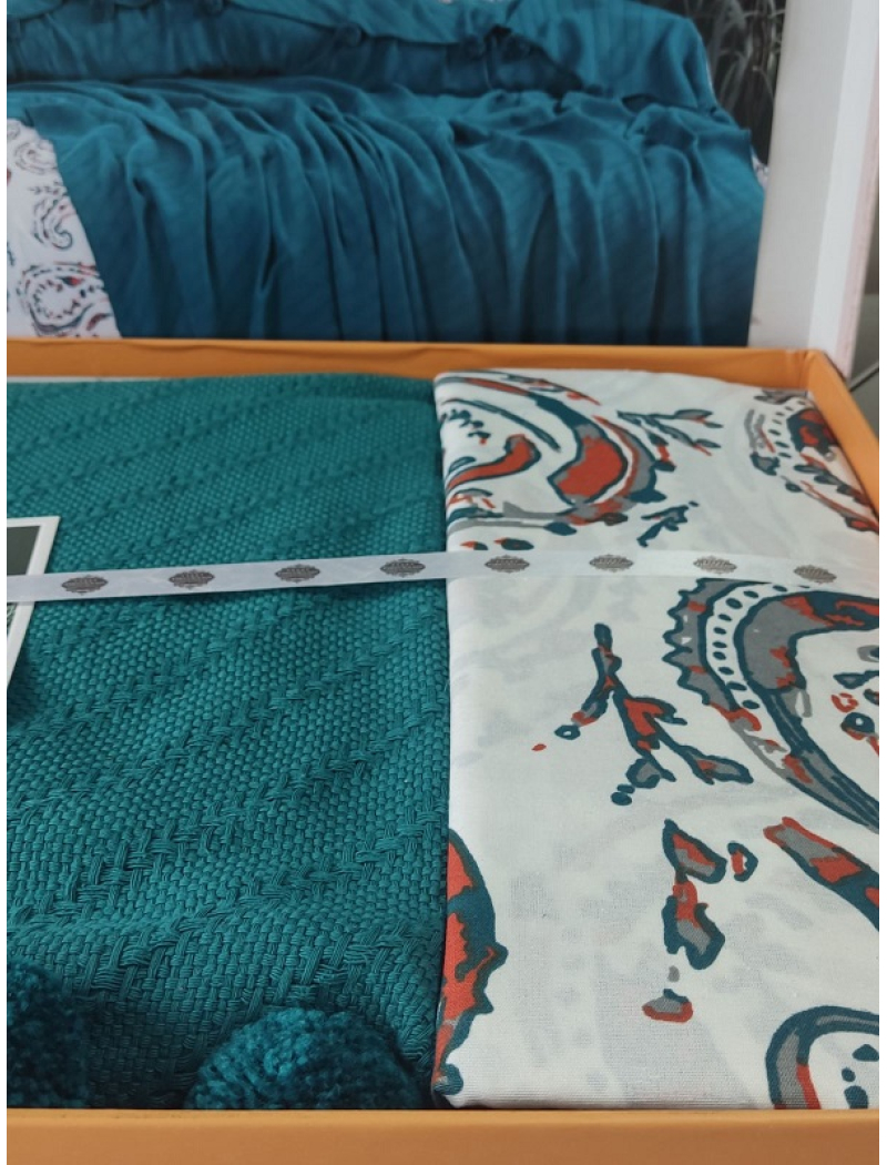 Petrol літнія постільна білизна з покривалом. Бавовна. First class Туреччина