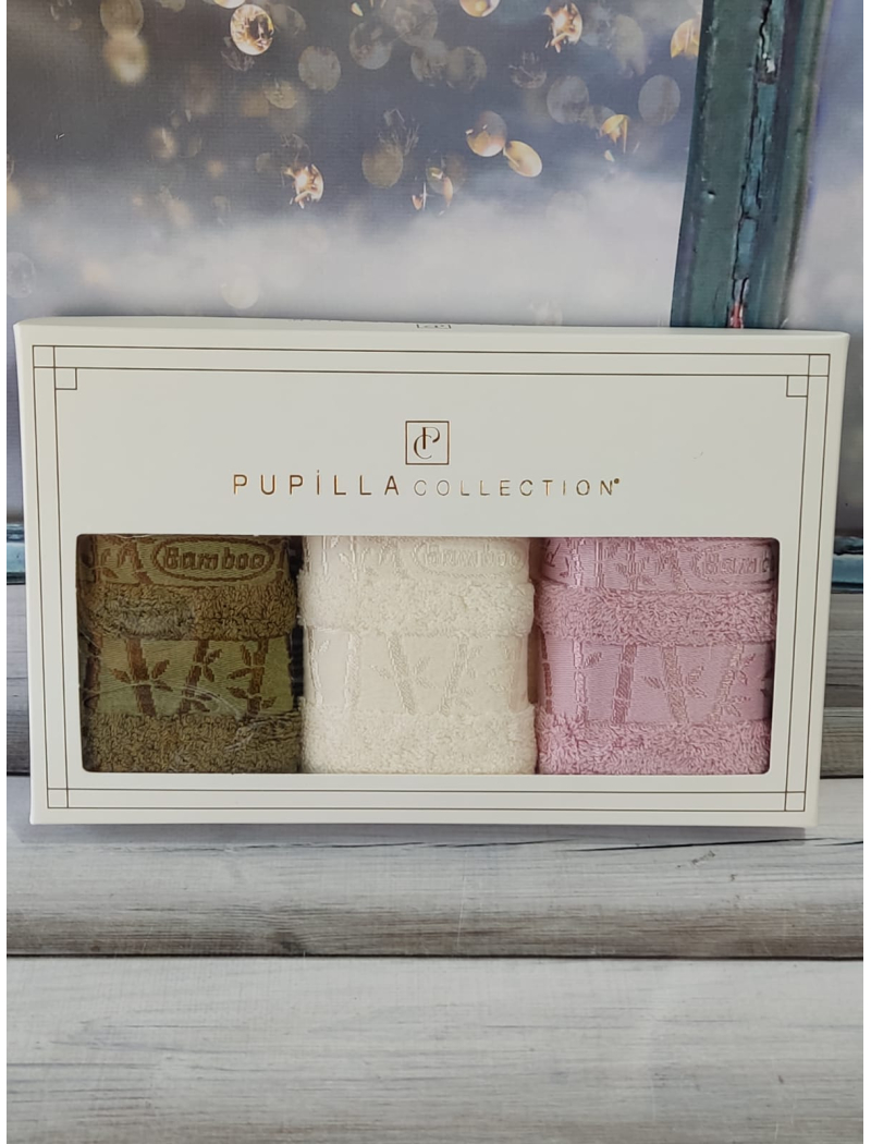 Pupilla krem Gold 3в1 30х50см., бамбуковий набір кухонних рушників.