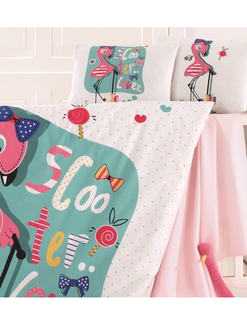 Flamingo постельное белье в кроватке. Ронфорс. Belizza Турция.
