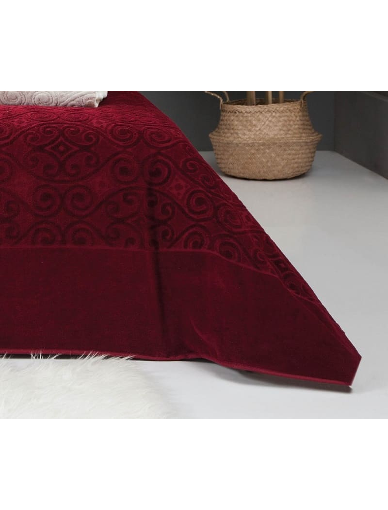 Hanzade bordo велюрове простирадло 200х220см. Brlizza Туреччина