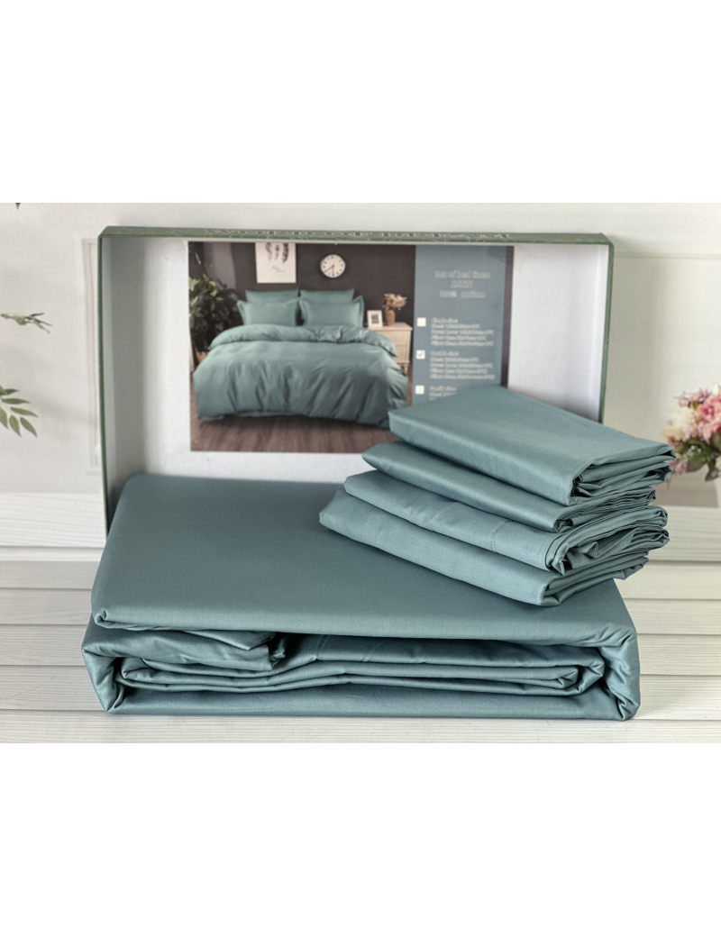 Petrol сатинова постільна білизна євро розміру. Word of dream.