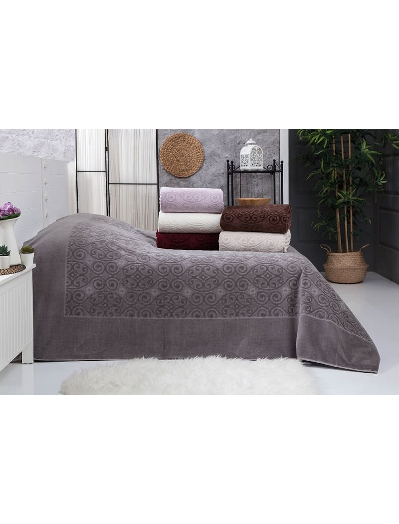 Hanzade gri велюрове простирадло 200х220см. Brlizza Туреччина