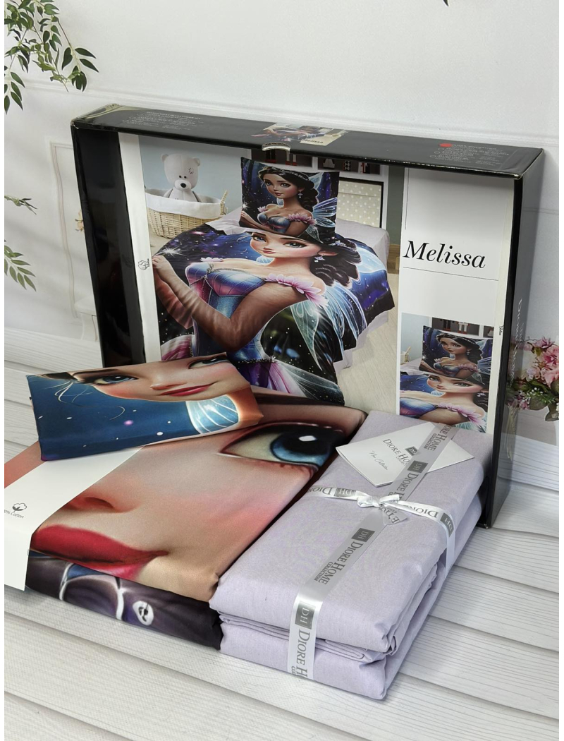Melissa дитяча полуторна постільна білизна. Ранфорс. Romeo home Туреччина.