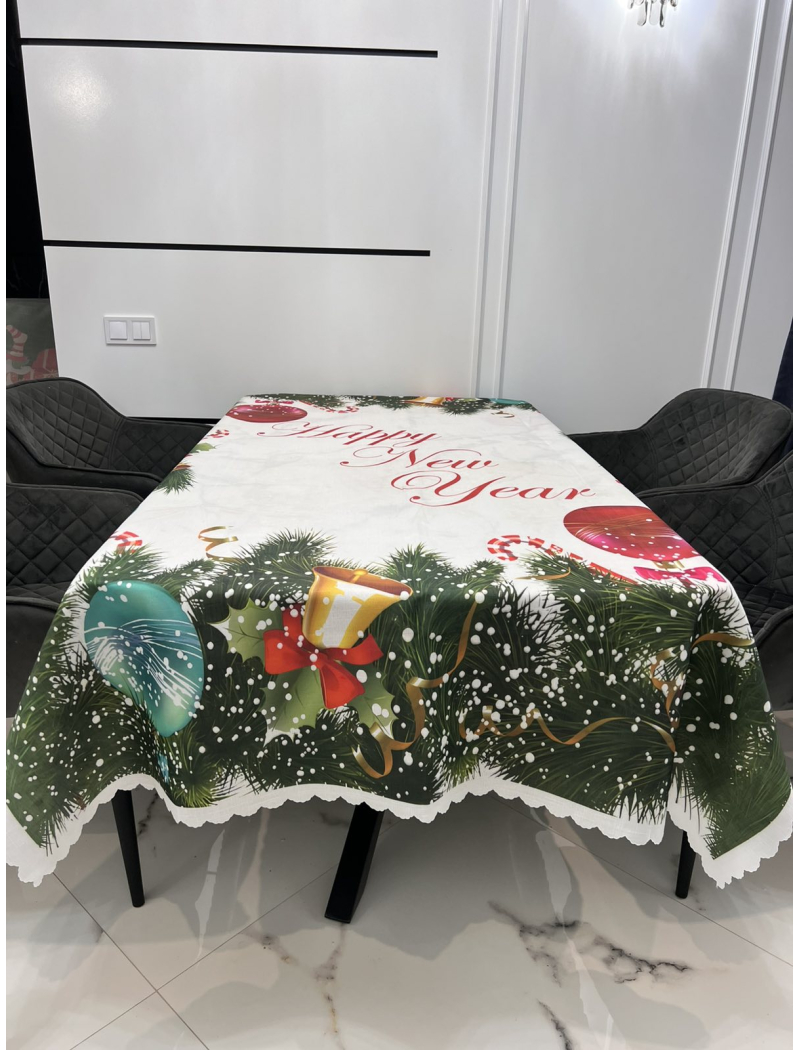 СТ.Новорічна скатертина 150х215см. Поліестер. Туреччина.