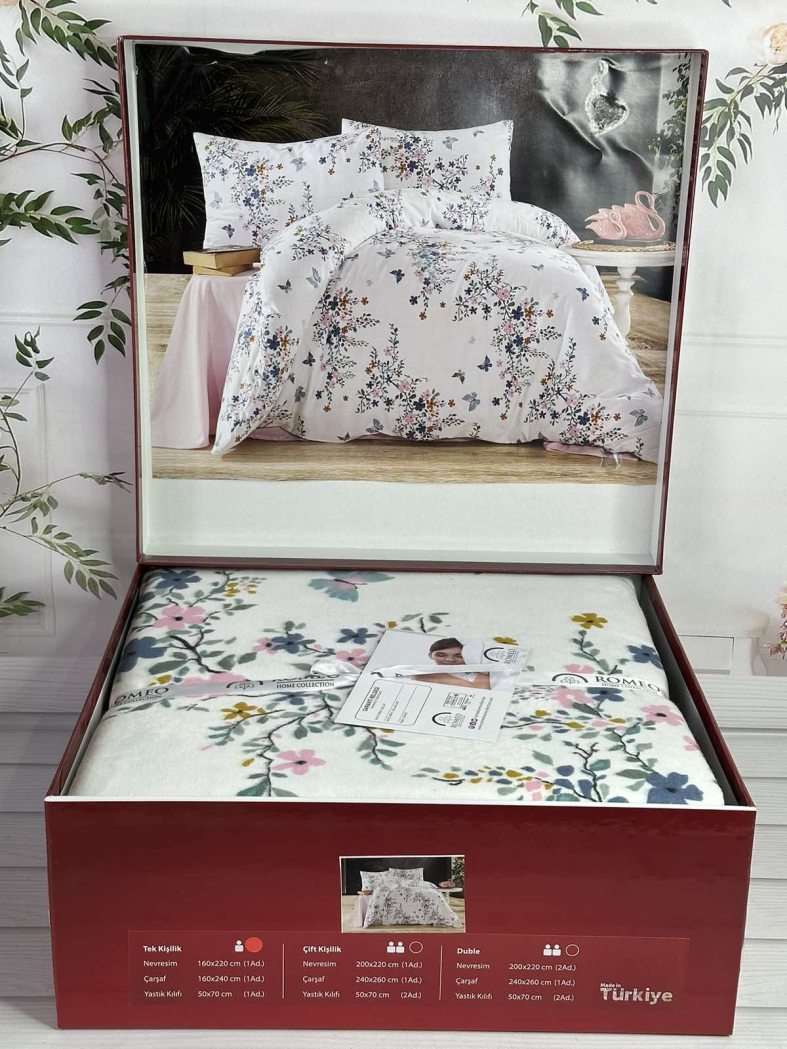 Bell flowers pembe фланелева постіль. Євро розмір. Romeo Туреччина.