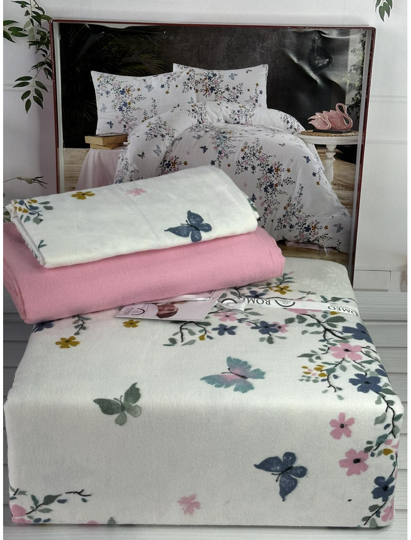 Bell flowers pembe фланелева постіль. Євро розмір. Romeo Туреччина.