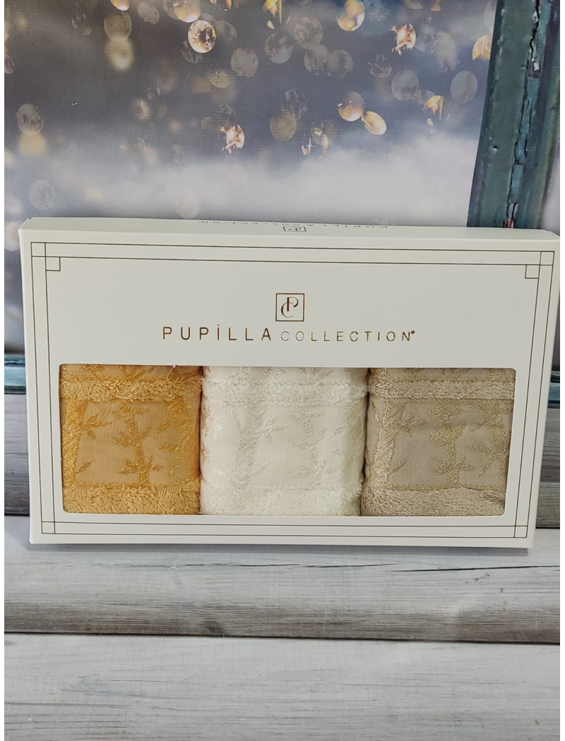 Pupilla Elit koyu krem 30х50см., 3в1. Бамбукові рушники.