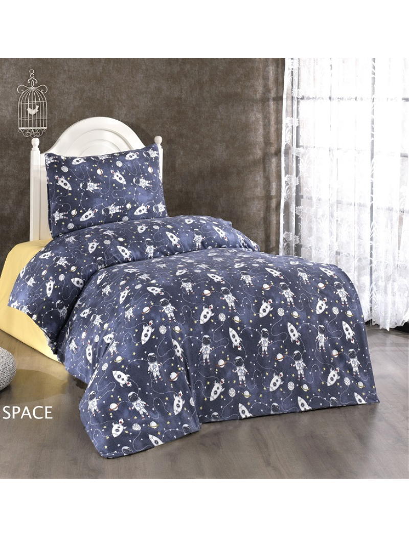Space фланелева постіль. Полуторний розмір. Belizza Туреччина.