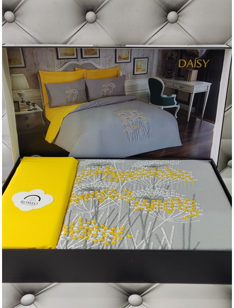 Nak.Daisy постіль євро розміру з вишивкою. Ранфорс. Romeo Туреччина