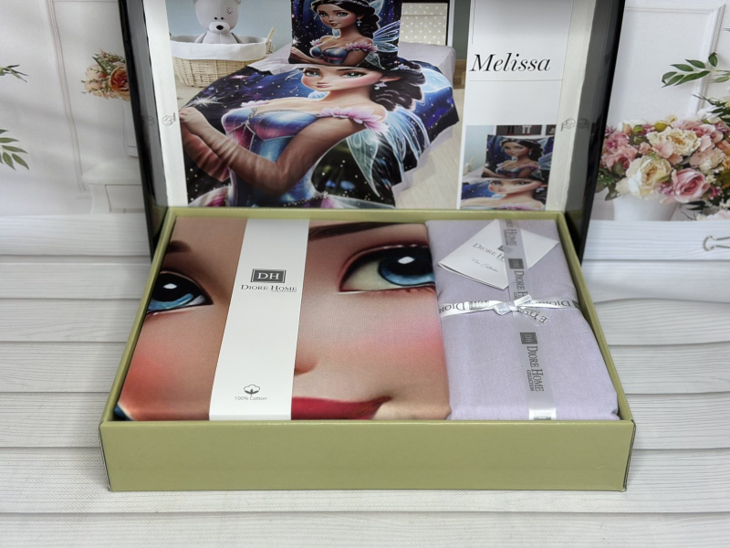 Melissa дитяча полуторна постільна білизна. Ранфорс. Romeo home Туреччина.