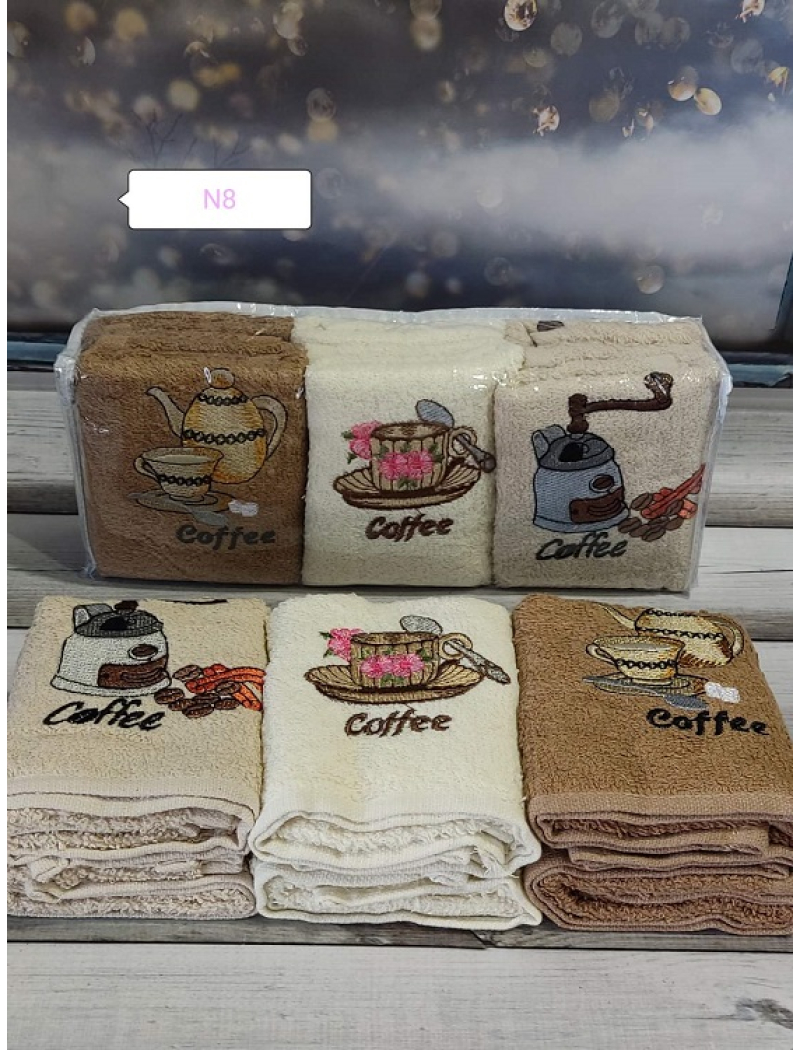 Mame Kofe 30х50см., 6 шт/уп. Кухонні рушники. ПВХ упаковка.