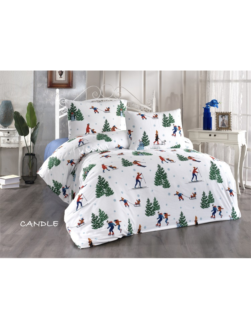 Candle сімейна фланелева постільна білизна. Бавовна. Belizza Туреччина.
