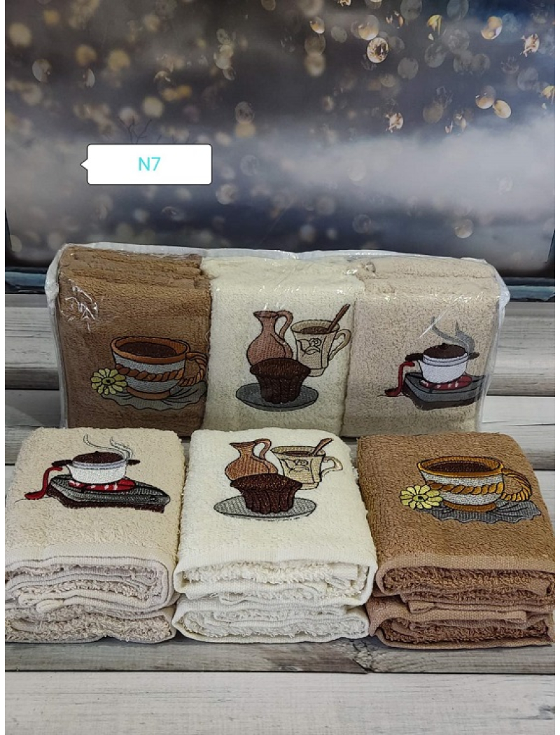 Mame Kofe 30х50см., 6 шт/уп. Кухонні рушники. ПВХ упаковка.