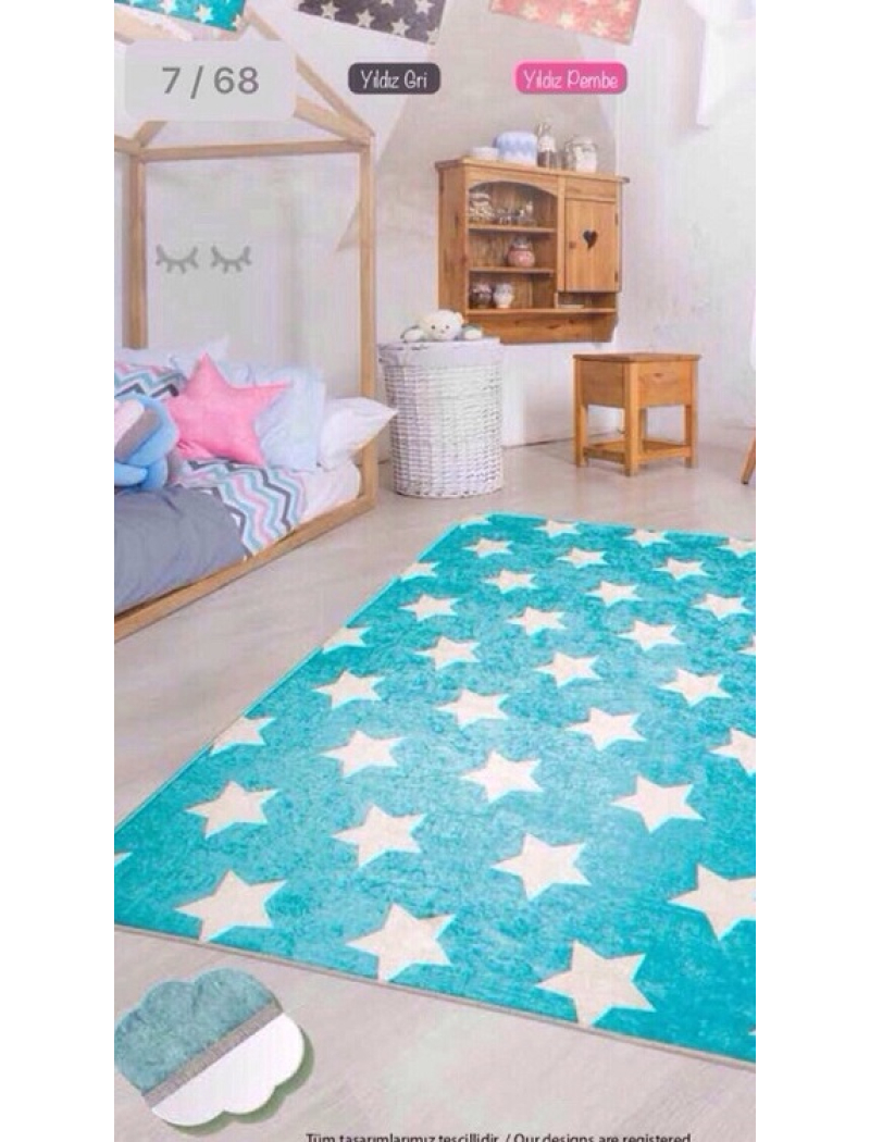Star mavi 100х160см. Килимки в дитячу кімнату. Туреччина.