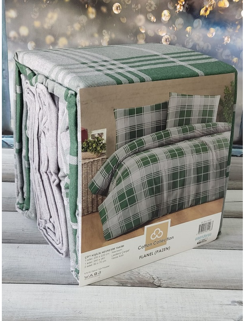 41899 фланелева постіль, євро розмір. Cotton collection Туреччина