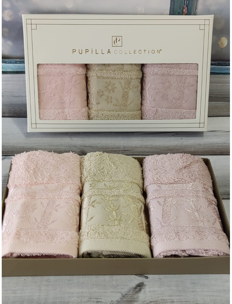 Pupilla Elite acik persik 30х50см., 3в1. Бамбукові рушники.