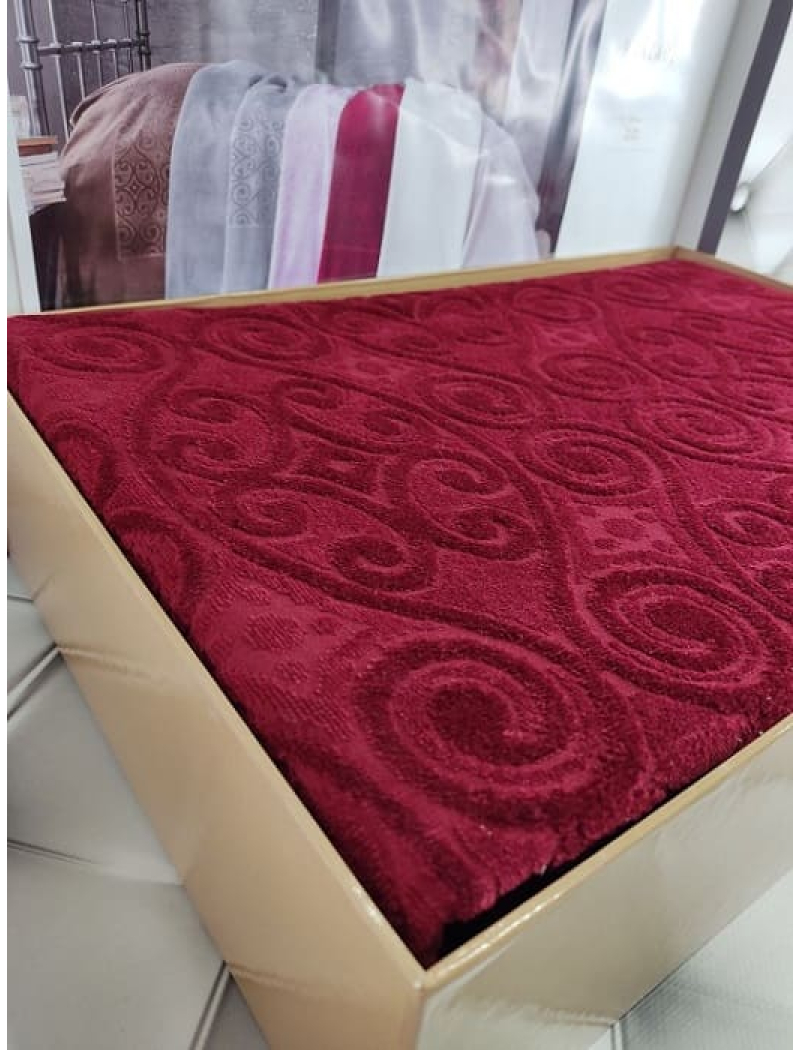 Hanzade bordo велюрове простирадло 200х220см. Brlizza Туреччина