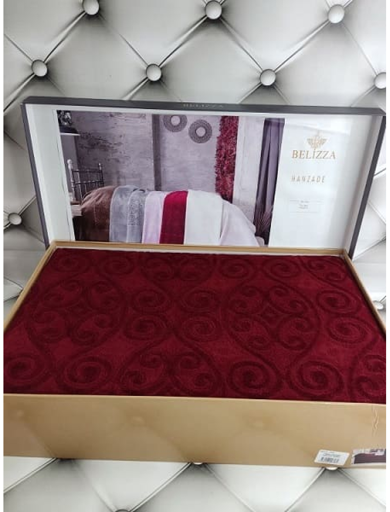 Hanzade bordo велюрове простирадло 200х220см. Brlizza Туреччина