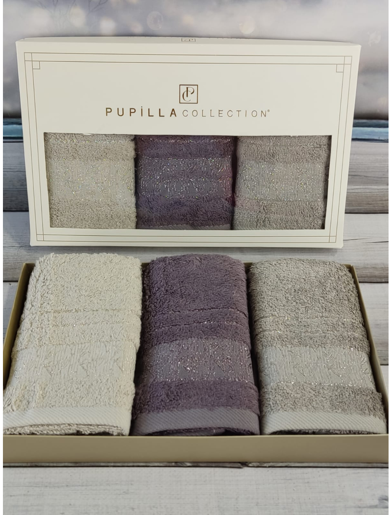 Pupilla Kristal mor 30х50см., 3в1. Бамбукові рушники.
