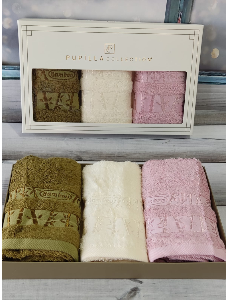 Pupilla krem Gold 3в1 30х50см., бамбуковий набір кухонних рушників.