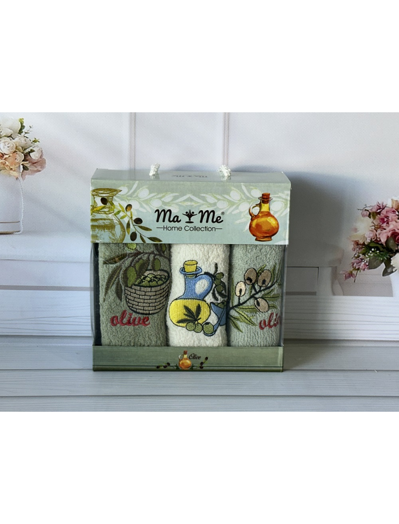 Mame olive 3в1 Махровые полотенца 30х50см. Хлопок. Турция. (442825557)