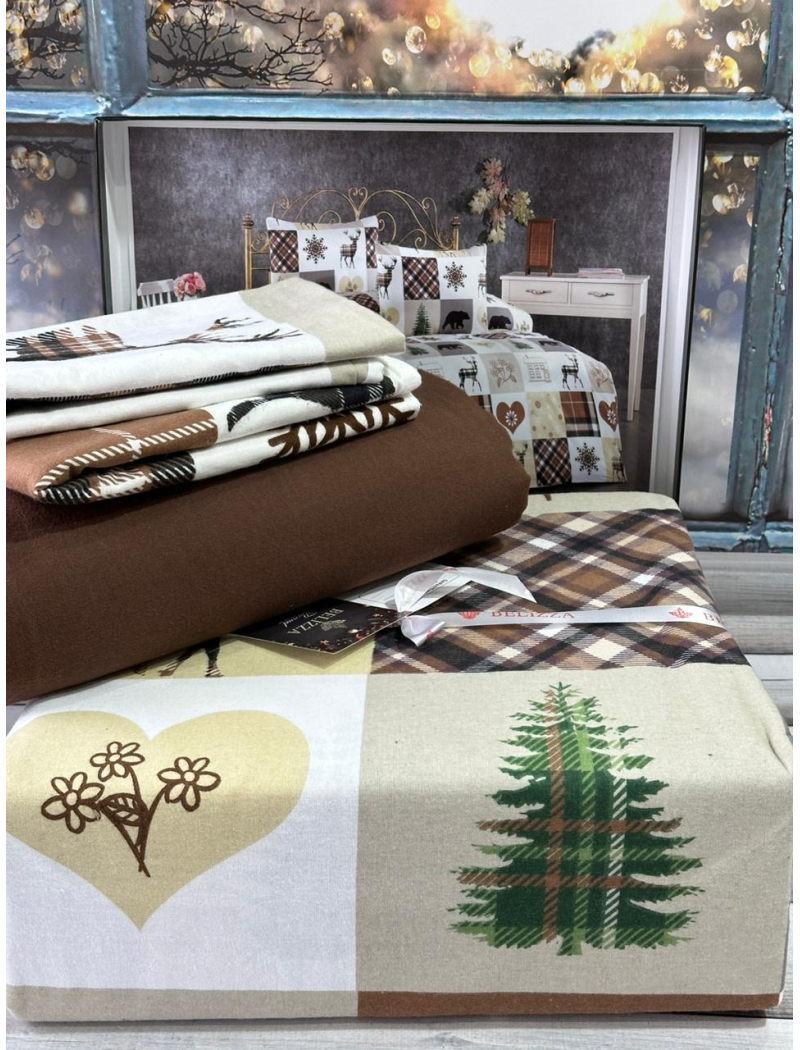 Chrismas фланелева постільна білизна. Євро. Бавовна. Belizza Туреччина.