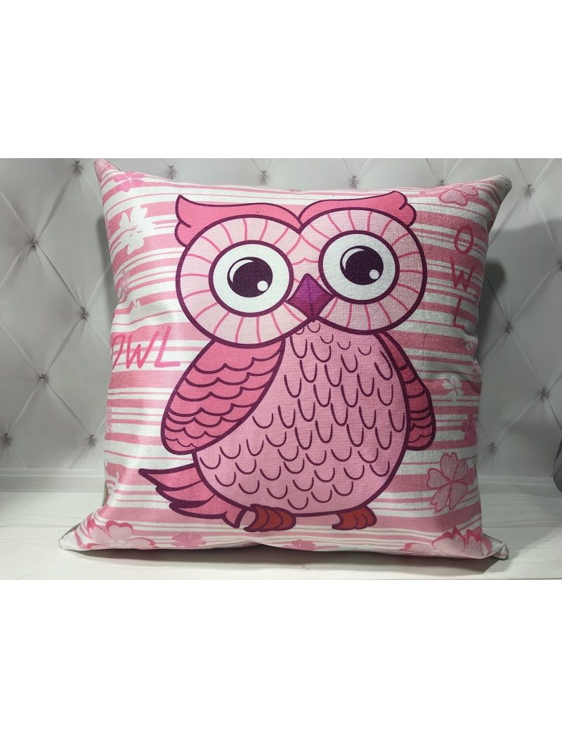 Owl pembe Декоративні наволочки 45х45см. Dijital принт. Туреччина.