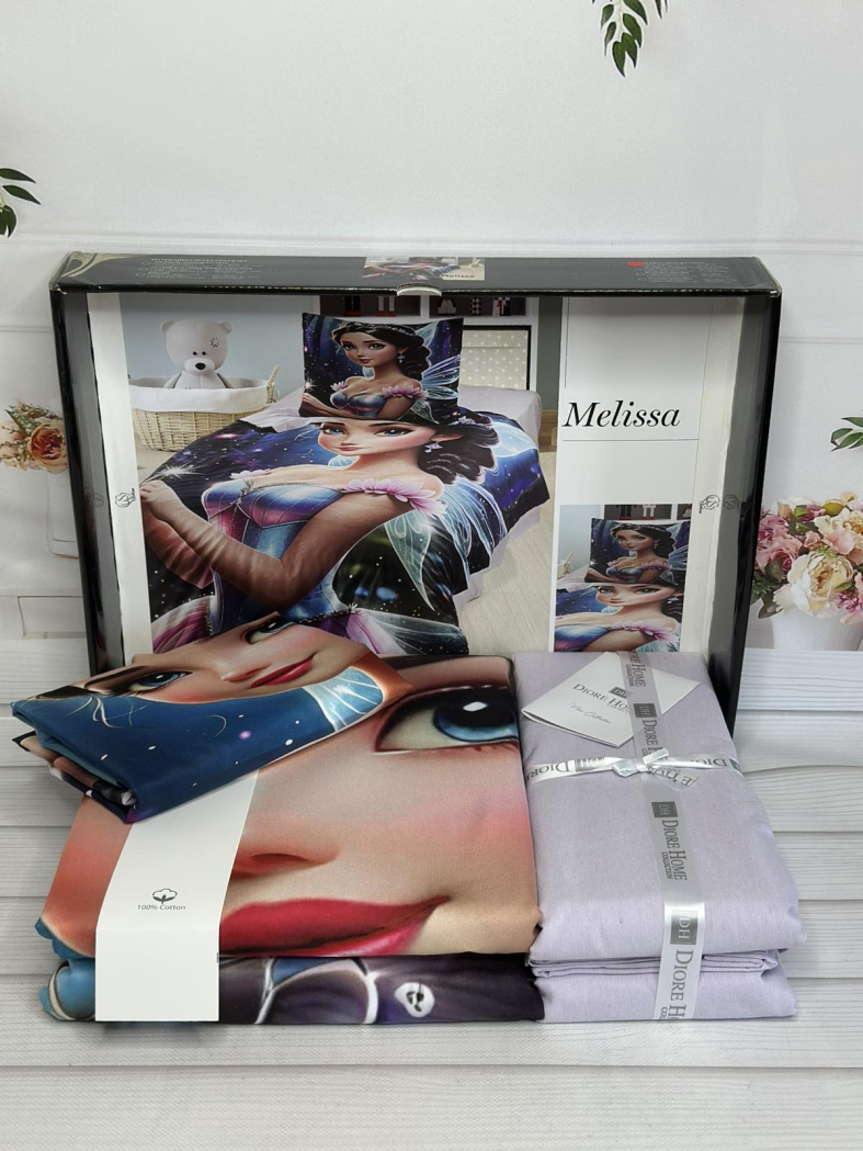 Melissa дитяча полуторна постільна білизна. Ранфорс. Romeo home Туреччина.