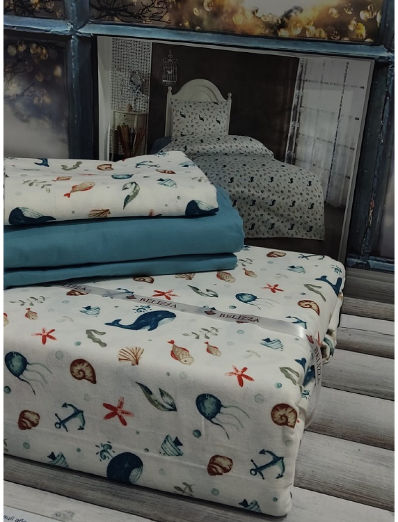 Marin фланелева постіль. Полуторний розмір. Belizza Туреччина.